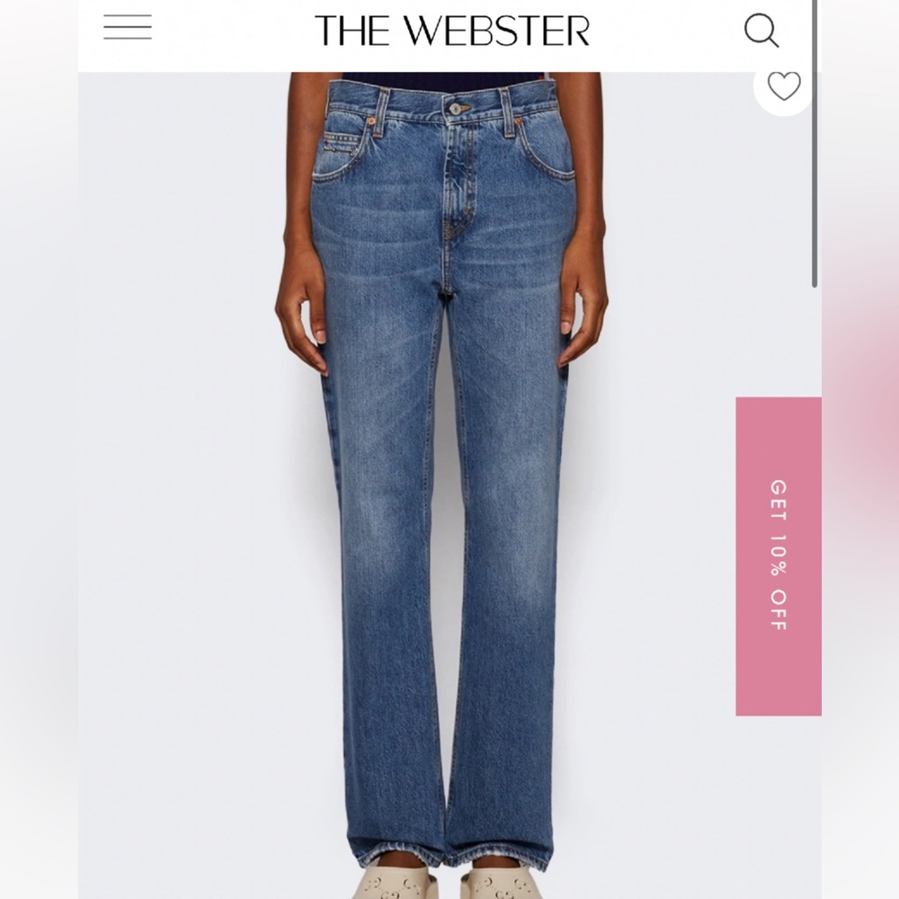 Gucci DENIM PANT WITH SLIM HORSEBIT BLUE Jean straight leg